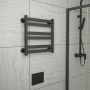 Полотенцесушитель дизайнерский электрический BAU Elite Black 53х52, подключение справа, черный матовый