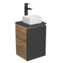 Комплект для ванной, 3 предмета (тумба Bau Dream 40, графит + раковина накладная BAU Hotel mini 24х24, смеситель высокий Hotel Black)
