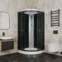 Душевая кабина BAU Nimb с поддоном 90x90х195, прозрачное закаленное стекло, черный матовый профиль, черная задняя стенка