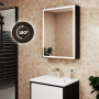 Зеркальный шкаф Bau Elite 60х80 Black Edition Soft touch, LED, сенсор, черный оборачиваемый