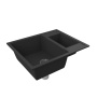 Мойка для кухни оборачиваемая с крылом BAU Stil Black stone 60х50, выпуск с сифоном в комплекте, черный камень