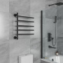Полотенцесушитель дизайнерский электрический BAU Nimb Elegant Black 60х50, подключение нижнее, черный матовый