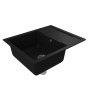 Мойка для кухни оборачиваемая с крылом BAU Stil Black coal 61х50, выпуск с сифоном в комплекте, черный уголь