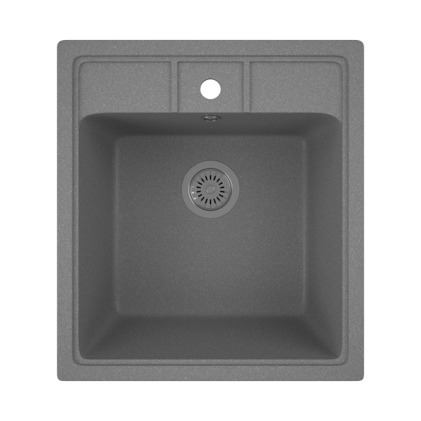 Мойка для кухни BAU Stil Gray stone 45х50, выпуск с сифоном в комплекте, серый камень