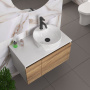 Комплект для ванной, 4 предмета (Тумба подвесная Bau Blackwood 80 + Раковина BAU D40, с отв. под см-ль + Смеситель Dream Black, черный, выпуск черный)