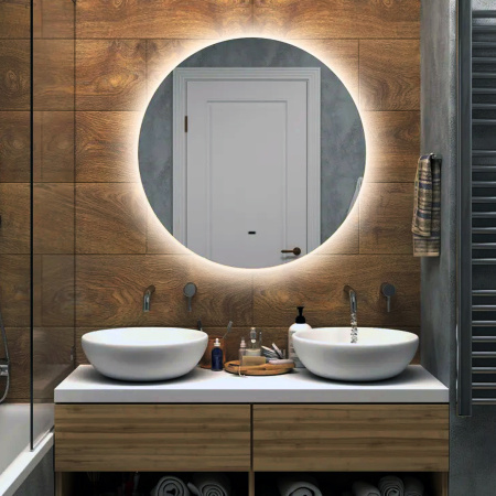 Зеркало Bau Spectrum D80, круглое, LED, сенсор на взмах, ореольная подсветка