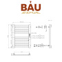 Полотенцесушитель дизайнерский электрический BAU Elite Elegant Gun Grey 60х45, подключение справа, темно-серый металлик