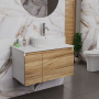 Комплект для ванной, 3 предмета (Тумба подвесная Bau Blackwood 80 + Раковина BAU 51х41, с отв. под см-ль, Смеситель Dream, нерж. сталь)