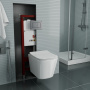 Комплект BAU 6 в 1: инсталляция BAU PRO, Унитаз подвесной безободковый Bau Stil 49x35, сиденье дюропласт микролифт, клавиша BAU Stil сатин