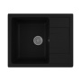 Мойка для кухни оборачиваемая с крылом BAU Stil Black coal 61х50, выпуск с сифоном в комплекте, черный уголь