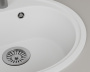Мойка для кухни BAU Dream White snow D 44, выпуск с сифоном в комплекте, белый снег