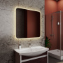 Зеркало Bau Palace Limited Edition 800х800, сенсор на взмах, c LED подсветкой, защитный корпус с высокой светопроницаемостью, теплый свет