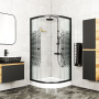 Душевой уголок BAU Dream с поддоном 90x90х195, прозрачное закаленное стекло с черной мозаикой 5 мм, черный матовый профиль