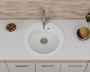 Мойка для кухни BAU Dream White snow D 50, выпуск с сифоном в комплекте, белый снег