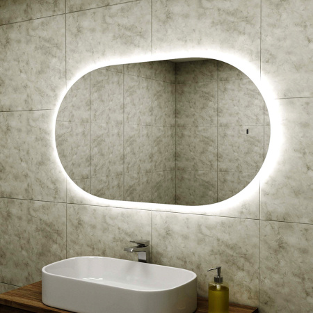 Зеркало Bau Nimb 65х110, LED, сенсор на взмах, ореольная подсветка