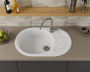 Мойка для кухни оборачиваемая овальная BAU Nimb White snow 78х50, выпуск с сифоном в комплекте, белый снег