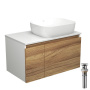 Тумба с раковиной и выпуском (тумба подвесная Bau Dream 80 + раковина BAU Stil Pro Pro 50х40, белая, выпуск клик-клак, хром)