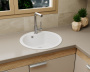 Мойка для кухни BAU Dream White snow D 51, выпуск с сифоном в комплекте, белый снег