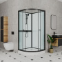 Душевая кабина BAU Nimb Black Rand 90x90х215, прозрачное закаленное стекло, черный профиль
