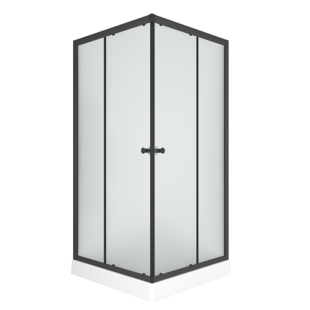 Душевой уголок BAU Stil Hit Black с поддоном 80x80х195, прозрачное закаленное стекло, черный профиль