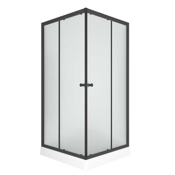 Душевой уголок BAU Stil Hit Black с поддоном 80x80х195, прозрачное закаленное стекло, черный профиль