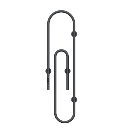 Полотенцесушитель дизайнерский электрический BAU Wall Clip Gun Grey 120х30, темно-серый металлик