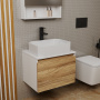 Комплект для ванной, 3 предмета (Тумба подвесная Bau Blackwood 60 + Раковина BAU Hotel 51х37, Смеситель высокий Hotel Black, черный)