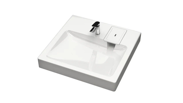 Раковина над стиральной машиной BAU Hotel 60х60, литьевой мрамор в комплекте с кронштейнами и сифоном