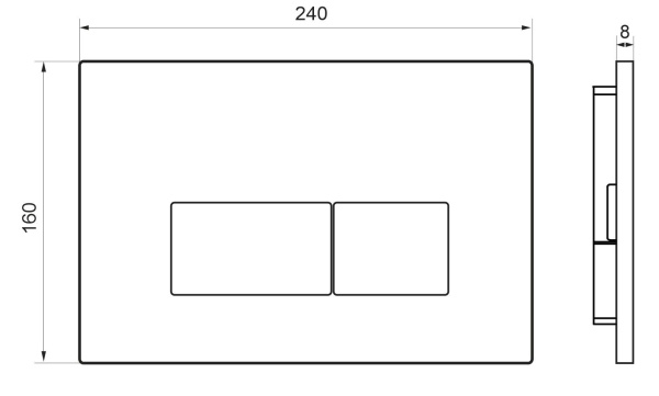 Кнопка смыва BAU Hotel для инсталляции, белый глянец Q00006
