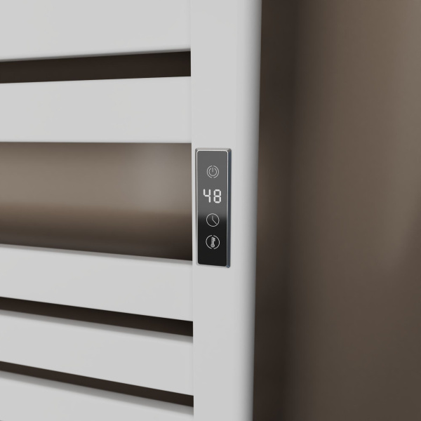 Полотенцесушитель дизайнерский электрический BAU Elite Elegant White 60х45, подключение справа, белый матовый