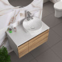 Комплект для ванной, 4 предмета (Тумба подвесная Bau Blackwood 80 + Раковина BAU D40, с отв. под см-ль + Смеситель Hotel Still, выпуск белый)