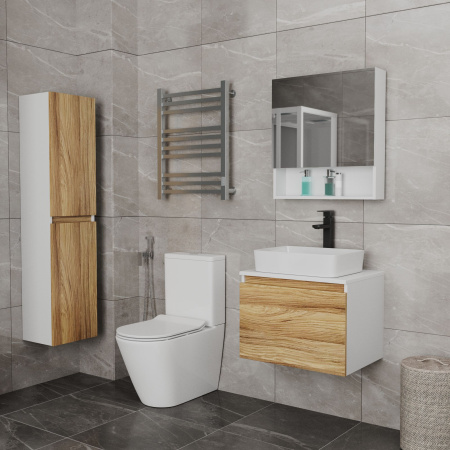 Комплект для ванной, 3 предмета (Тумба Bau Dream Blackwood 50, раковина BAU Mini 38х24, смеситель для раковины высокий Hotel Black, черный)