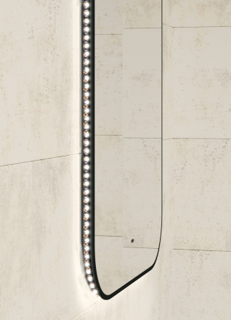 Зеркало Bau Black Rand 40х70, с LED фоновой подсветкой, бесконтактным сенсором, черной окантовкой