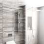 Полотенцесушитель дизайнерский электрический, профильный BAU Stella Square 10х120, 2 коллектора, 2 крючка, нерж. сталь полированная