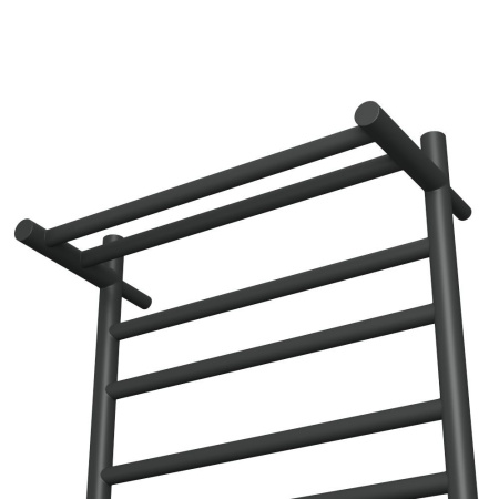 Полотенцесушитель электрический с полкой BAU Stil Shelf 40х80, 7 планок, универсальный, черный матовый RAL 9005