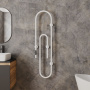 Полотенцесушитель дизайнерский электрический BAU Wall Clip White 120х30, белый матовый