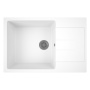 Мойка для кухни оборачиваемая с крылом BAU Stil White snow 76х50, выпуск с сифоном в комплекте, белый снег
